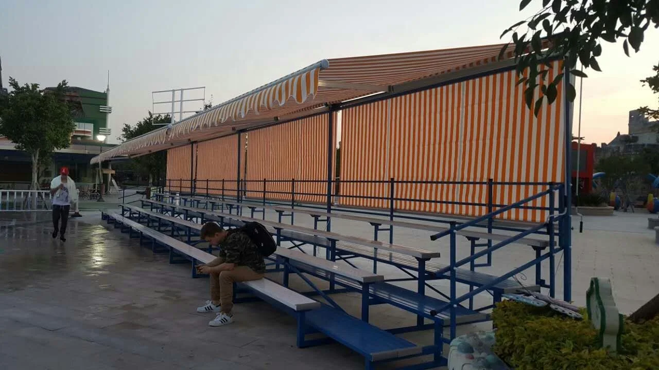 Aluminium bleachers seating with roof cover outdoor bleachers roof grandstand with roof