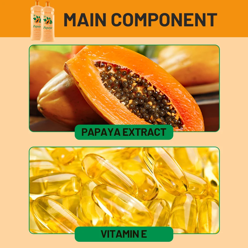 Wholesale 300ml Papaya Body Lotion Cream With Vitamin E Organic Vegan Herbal Moisturizing Brightening Hand