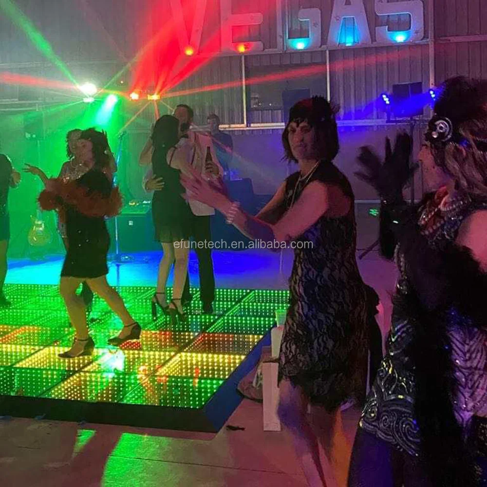 DMX RGB Color Changing Infinity Led Disco Party Dance Floor 3D Infinite Mirror Dance Floor Abyss Tunnel Stage Panel Floor Game