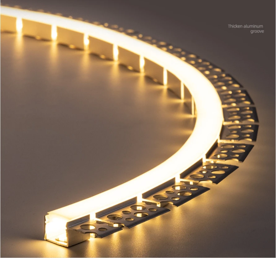 Recessed Aluminum LED strip profile For gypsum board installation ceiling Wall Flexible Aluminum Strip Light Profile Channel