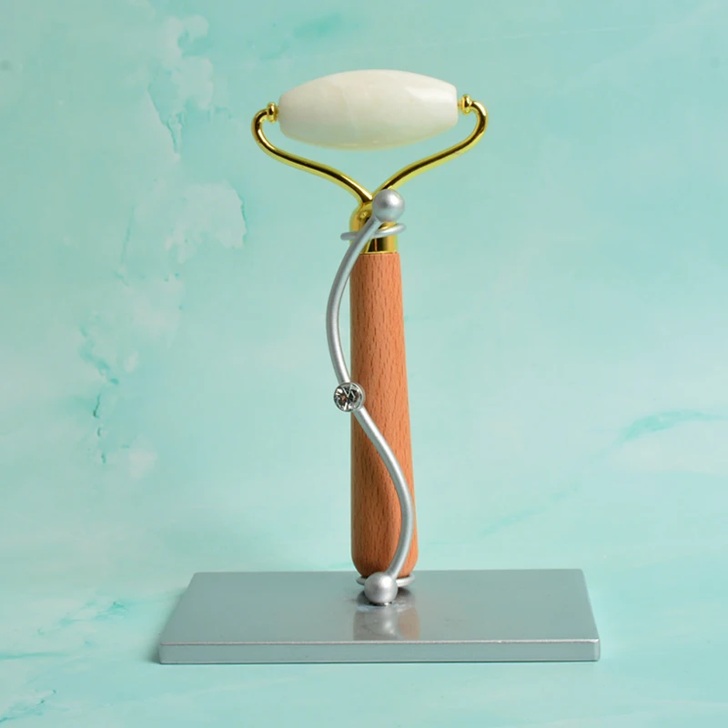 
White massager facial stone roller jade guasha 