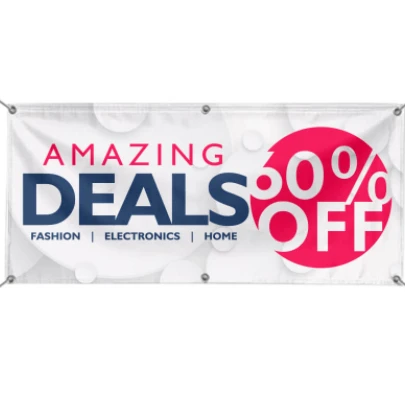 Digital Printing flex vinyl banner with Rope for New Store