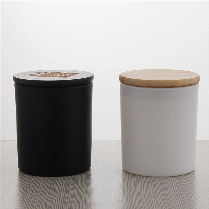 High quality candle empty jar can be used as a birthday present candle empty jar round mouth bamboo wood cover scented candlesti