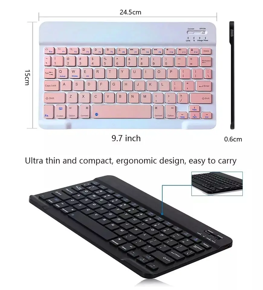 New Arrival Candy Color Wireless Keyboard Mouse Combos Portable Design Standby For iPad mobile phone