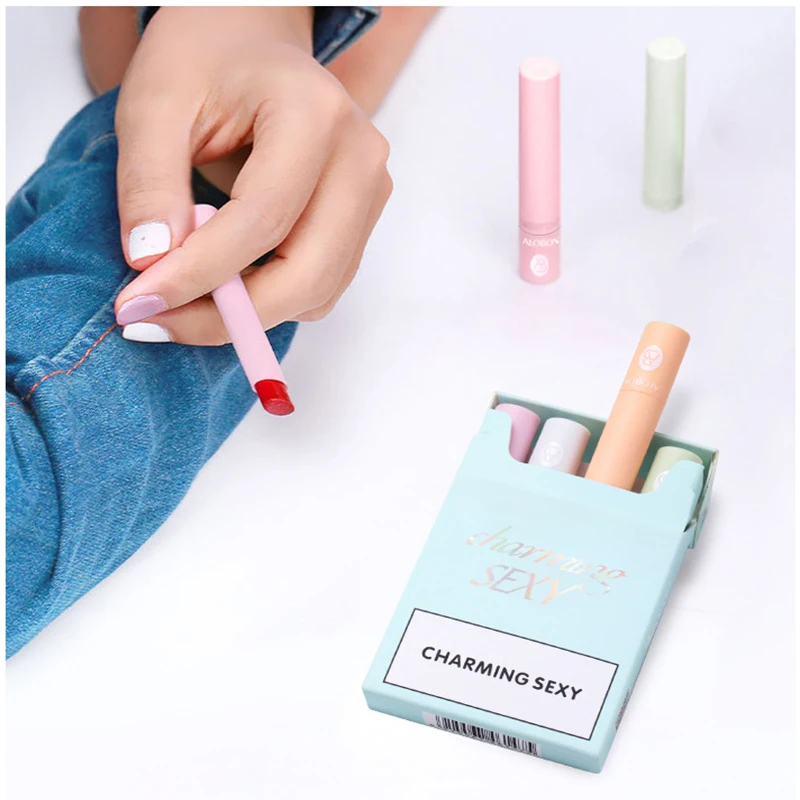 Alobon Waterproof Sexy Mini Smoke Cigarette Vegan Herbal Long-lasting 4 Color Matte Lipstick