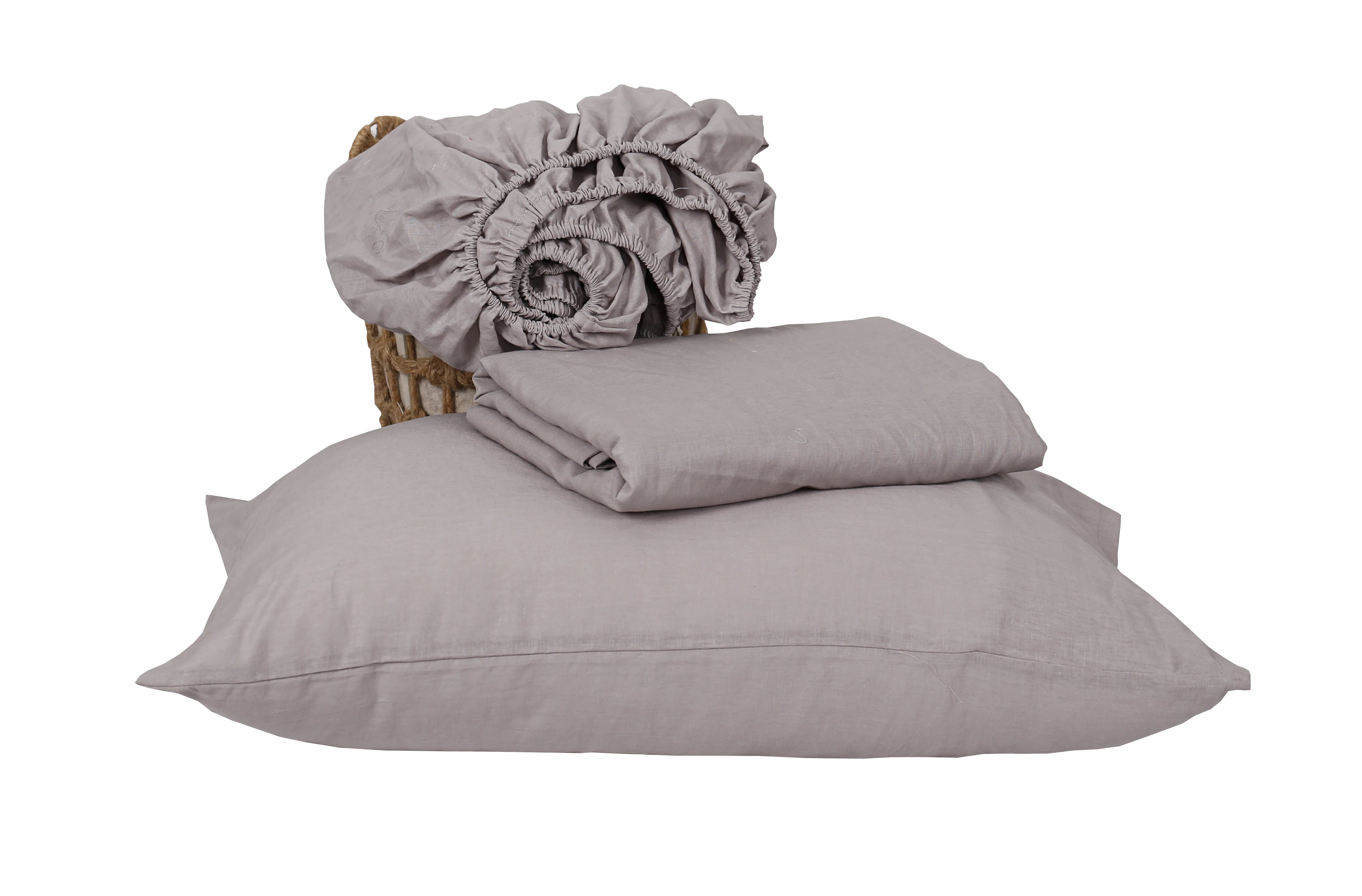 Wholesale 100% pure stone washed flax french linen bedding set natural duvet cover set oekotex bedsheet set