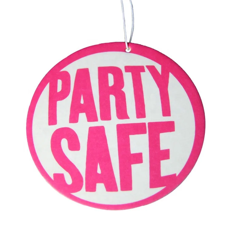 Funny letter shape pink round party paper bathroom sublimation blank airfreshner car air freshener