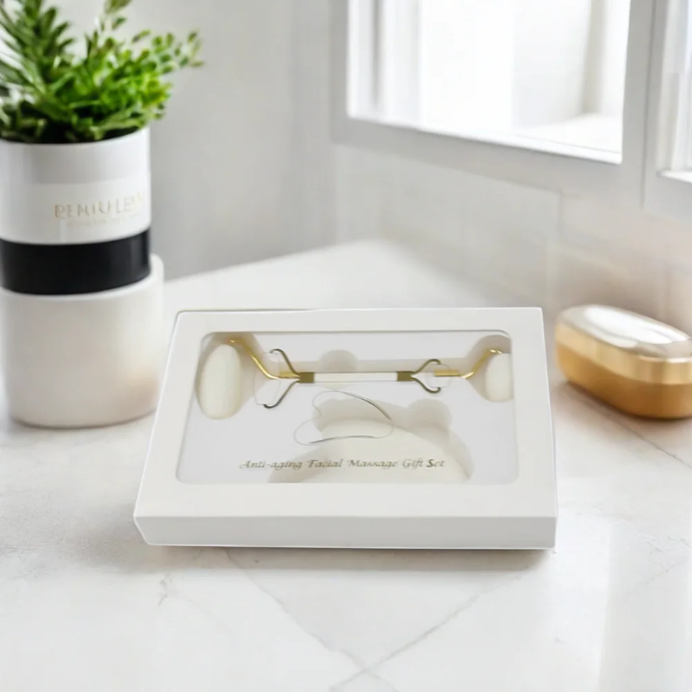 jade massage roller for face and neck wrinkles roller customized box natural face jade roller