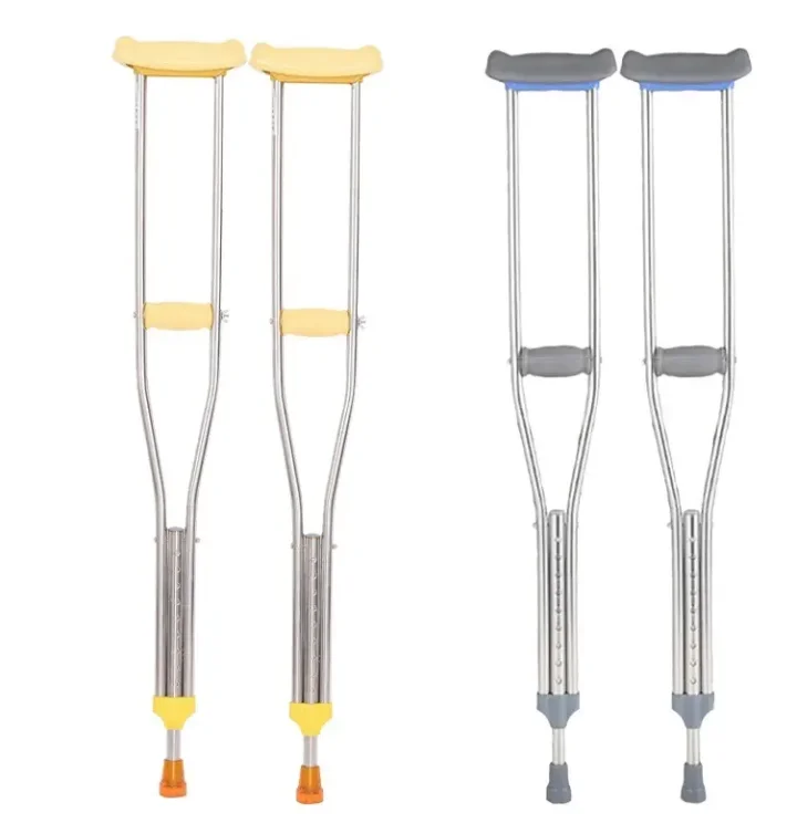 Axillary Folding Crutch With Rubber Crutch Tips Hands Free Underarm Medical Device Walking Stick Cane Underarm Crutches