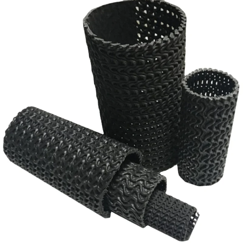 Guaranteed  Curved Mesh Pipe HDPE Corrugated Black Hard Rigid Permeable Pipe Plastic  4m/6m Customized  Wholesale Price