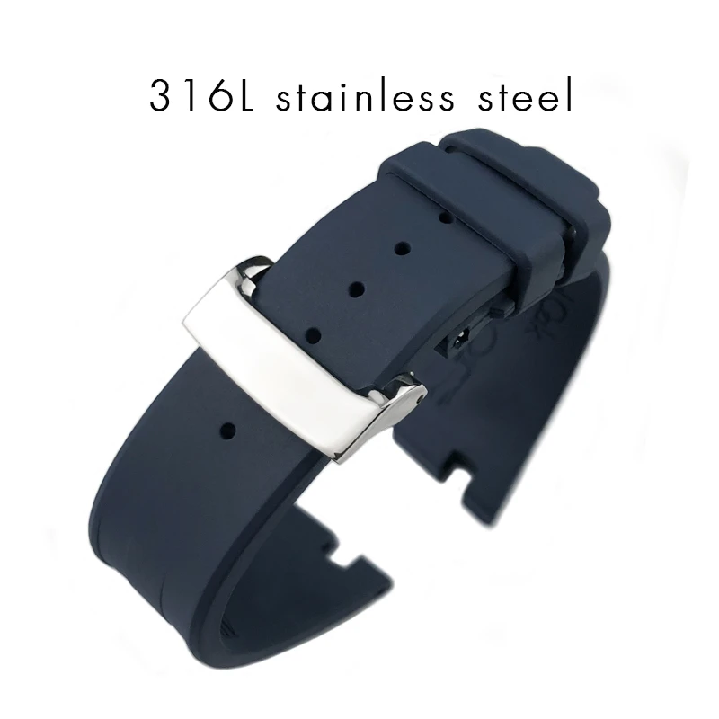 28mm Rubber Watchbands For Audemars Piguet FKM Rubber Sheet 26170 15710 OFFSHORE Piet Watch Band Strap Folding Buckle Bracelets