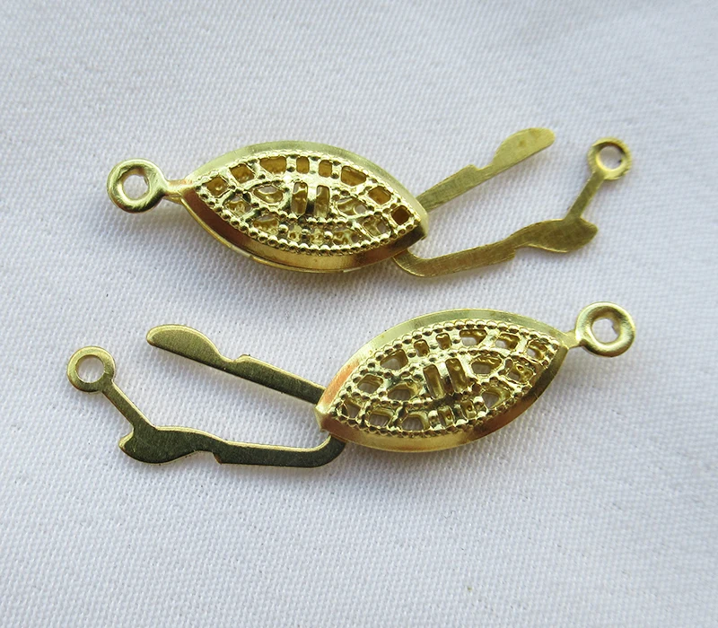 Olivary Filigree Box Clasp 7x17.5mm Brass Clasp for Bracelet Necklace