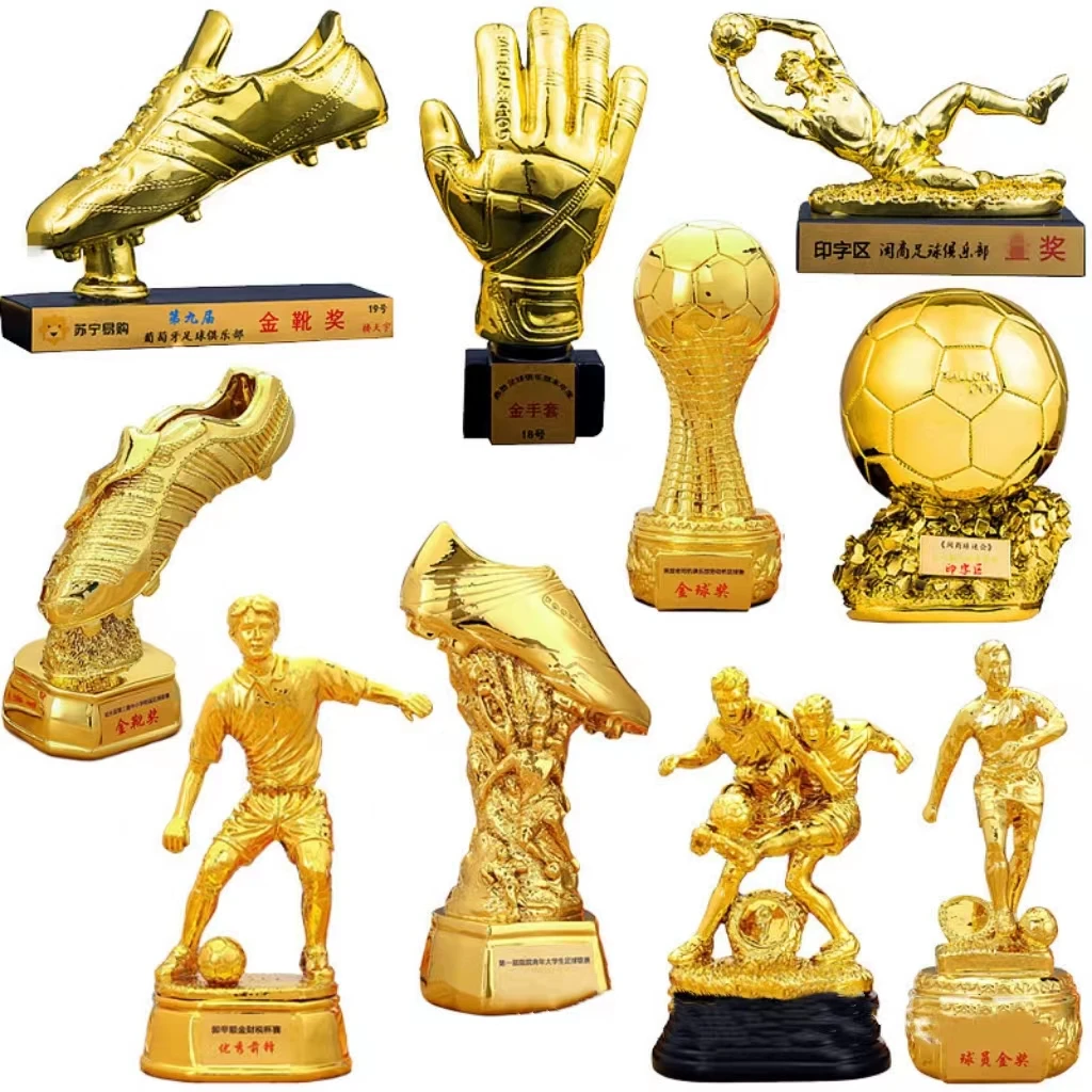 Manufacturer Custom Resin Electroplatel Trophy Award Soccer Football Trophies Sports Cup