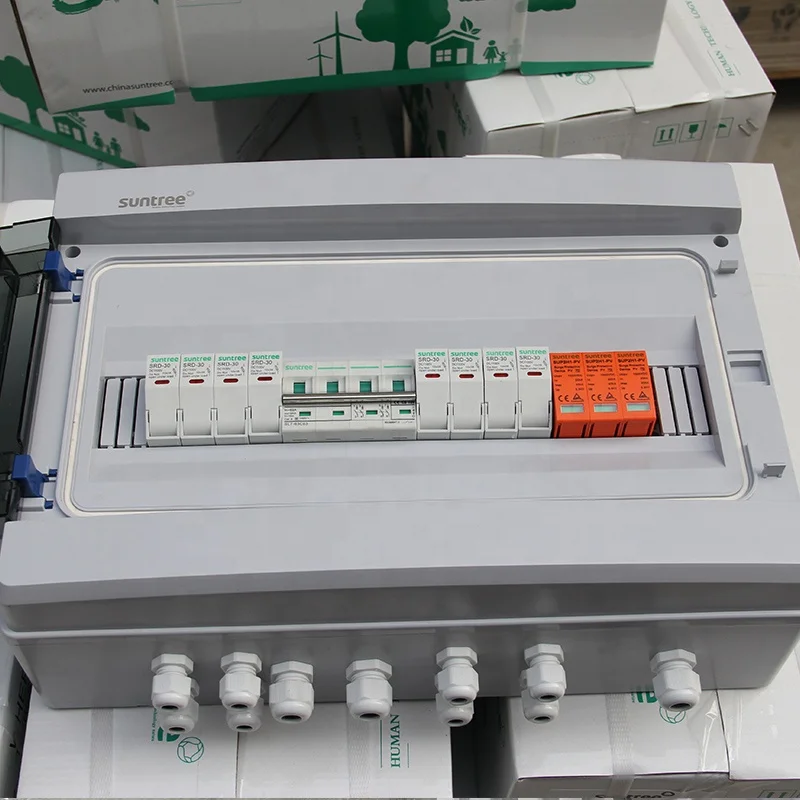 Suntree/OEM dc solar pv array 2 strings combiner box junction box 1000v