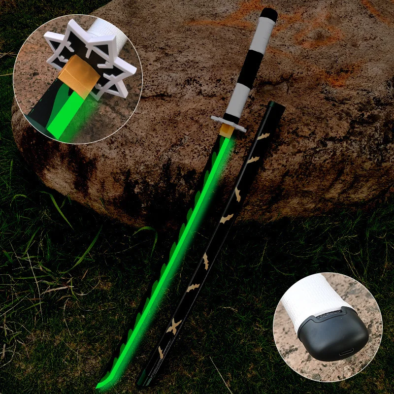 Tytopone Japanese Demon slayer Sword Katana Cosplay Props Luminous Katana Wholesale ABS Light Saber Lightsaber Katana