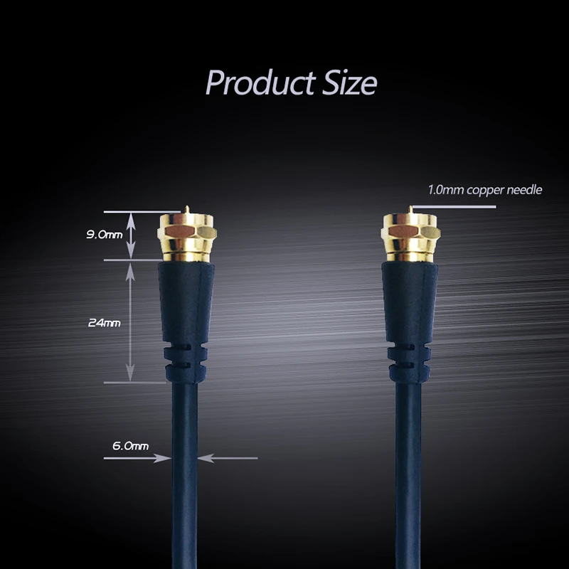High Quality F Male Connector RG 6 RG59 CCTV Coaxial Audio Cable