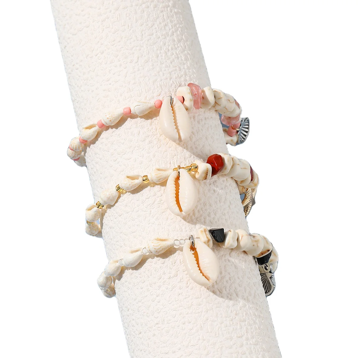 New summer beach shell bracelet Ceramic bone beaded beach bracelet women men