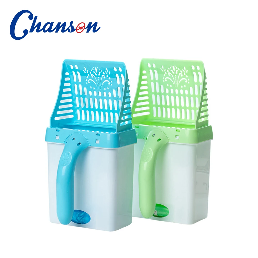 Wholesale pet Hands Free waste bin Combination with biodegradable waste poop trash Cat Litter Scoop shovel to bag