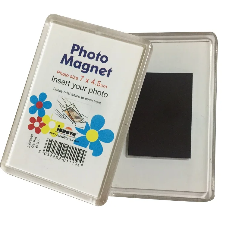 Rectangle plastic picture insert acrylic decorative photo frame fridge magnet
