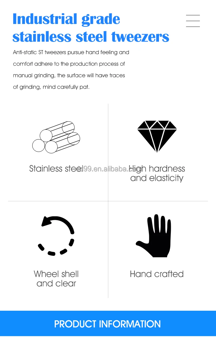 2021 High Precision Light Weight  Antistatic Esd Tweezers Esd Plastic Tweezers