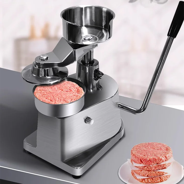 Manual Hamburger Patty Maker 130mm 5 Inch Meat Cake Press Machine Stainless Steel Burger Meat Patty Forming Machine Burgery