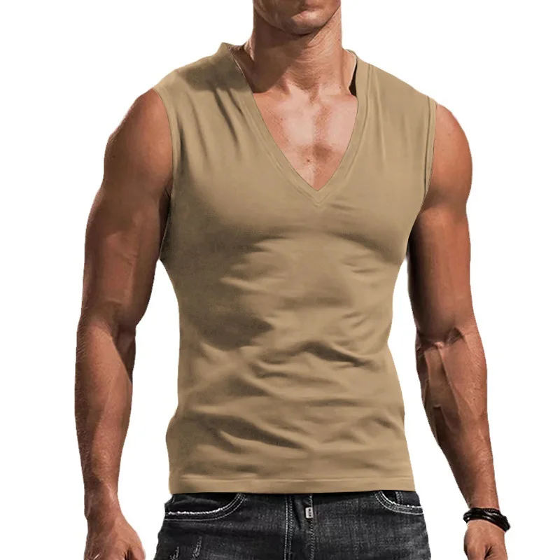 V-neck Sleeveless Tank Top Plus Size Breathable Quick Dry Vest Athletic Outdoor Fitness Vests for Men
