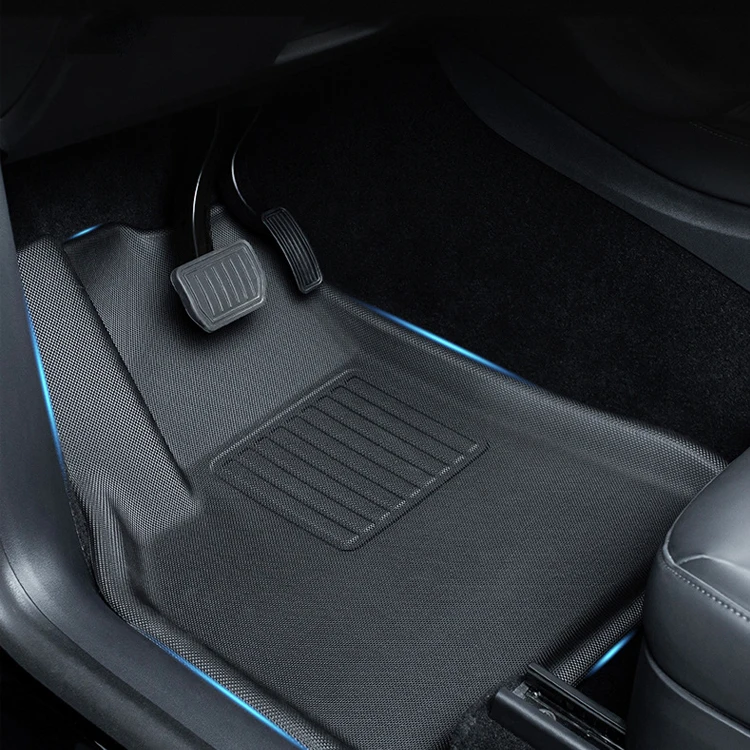 Creease 3Pcs/Set High Edge Waterproof Non-slip All-Weather XPE Car Floor Mat For Tesla Model 3/Y 2021 2022  Interior Accessories