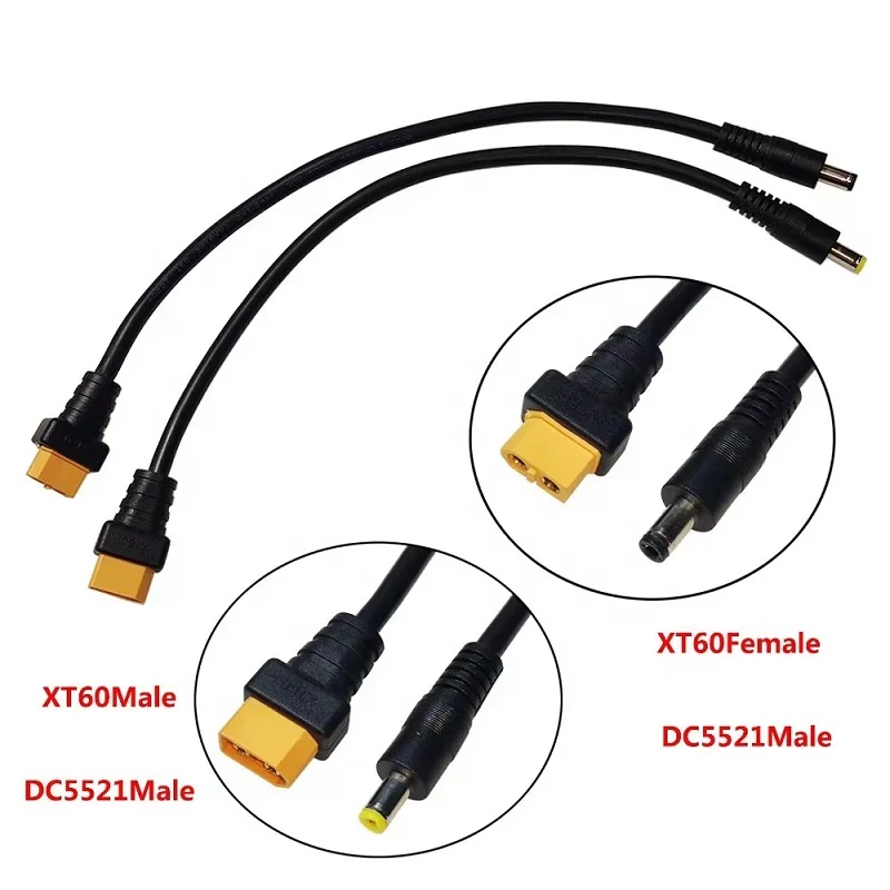 XT60 Plug Male Female Connector to  DC 5525 5521 Power Cable for Drone  FPV Multirotor Field Repairs Apply 30CM 18AWG customized