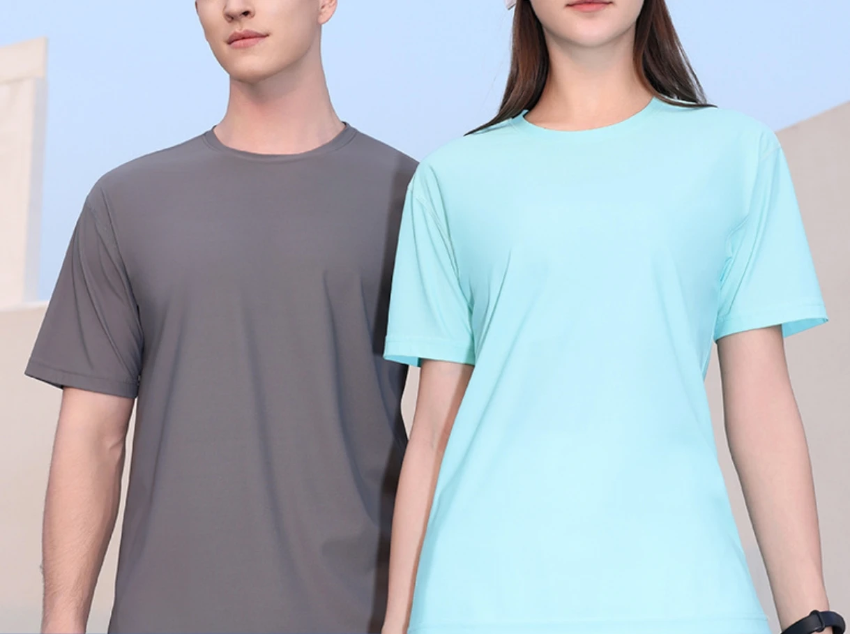 clothes factory wholesale custom high quality anti fouling breathable  unisex couple  round neck short sleeve tee