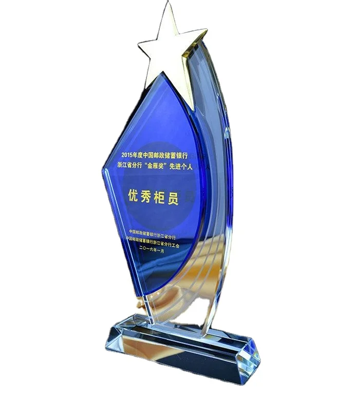K9 crystal souvenir with metal novel design wholesale star trophy medal plaque award for sports music dance events