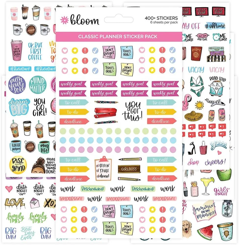 Planner Stickers for Scrapbooking Letter Paper Low Moq Diy Customized Spring Design Kids Adhesive Sticker Custom Waterproof