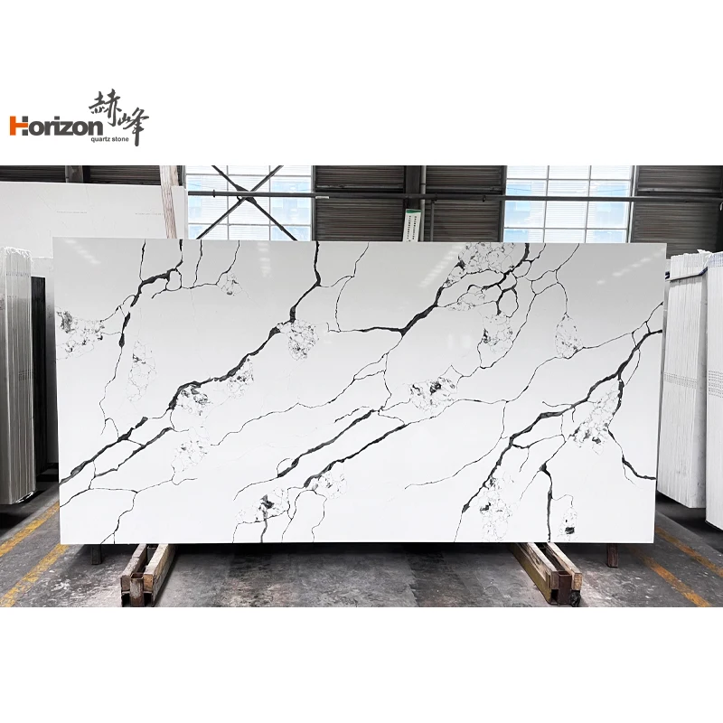 Horizon calacatta laza quartz slab calacatta gold quartz slab white kitchen countertop
