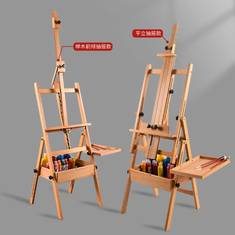 Factory wholesale sketch box easel for drawing materials display stand beech wood tripod for painting artist art easel