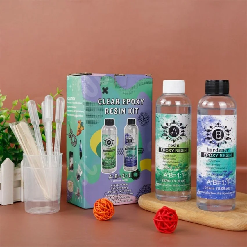 Отвердитель эпоксидной смолы, жидкий клей AB и B 1:1, набор прозрачного кристаллического клея