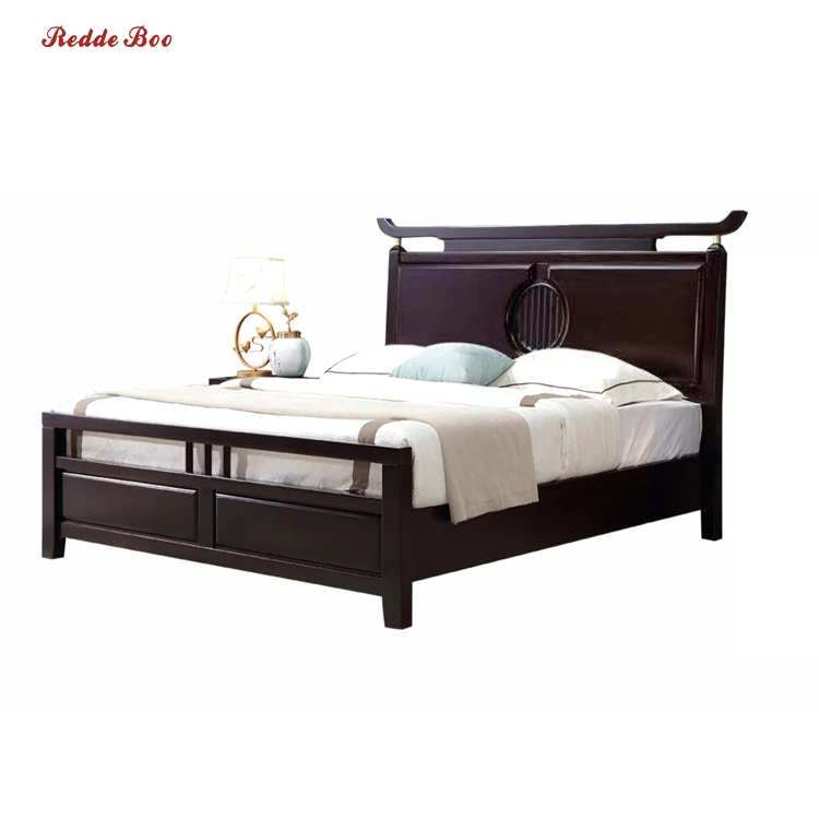 
Factory price high end traditional Asian style wooden beds designs double bed sizes 912 