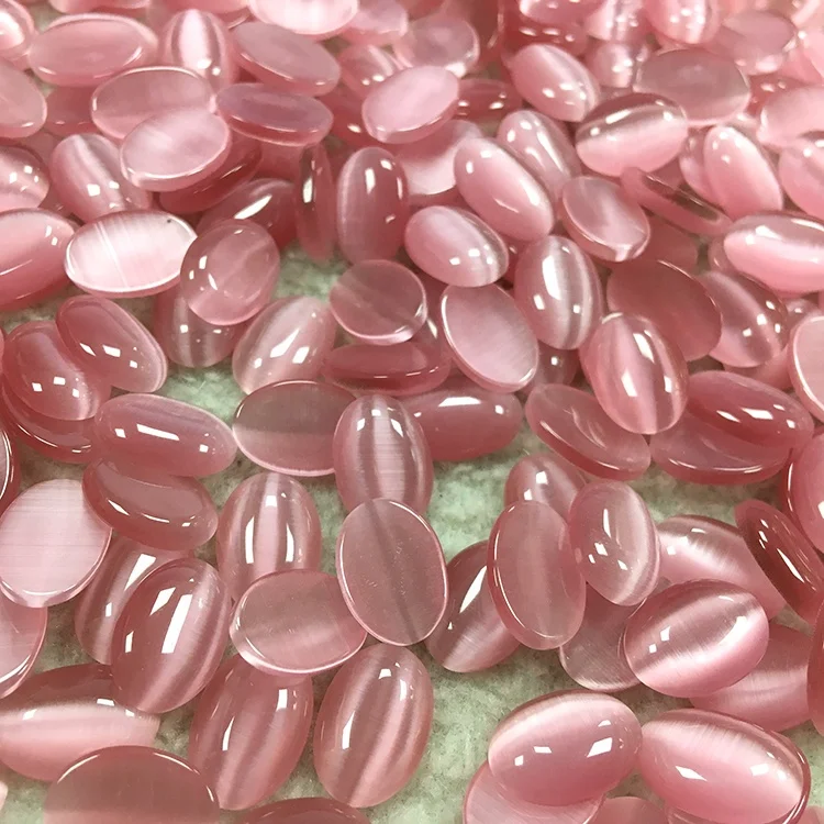 Овальные дешевые стеклянные красочные бусины кошачий глаз оптом плоский черный камень Кабошон