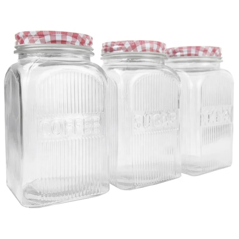 Hot sale Picnic clear Glass Storage Jar with metal lid