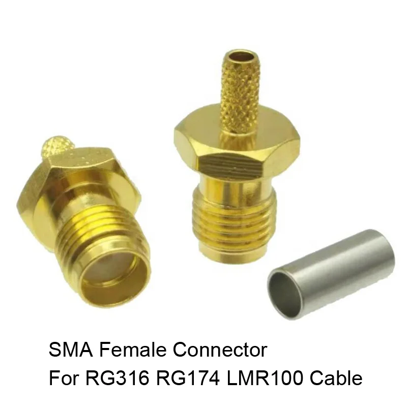  Позолоченный коннектор Coppe RP SMA Female Jack PCB Male Plug прямой прямоугольный обжимной соединитель Rf быстрый коаксиальный Rp- Sma золотое покрытие гнездо штекер правый угол разъем Быстрый