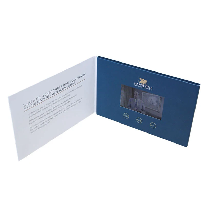 Custom 7 inch Lcd Screen Tft Video Greeting Card Advertisement Business LCD Card Video