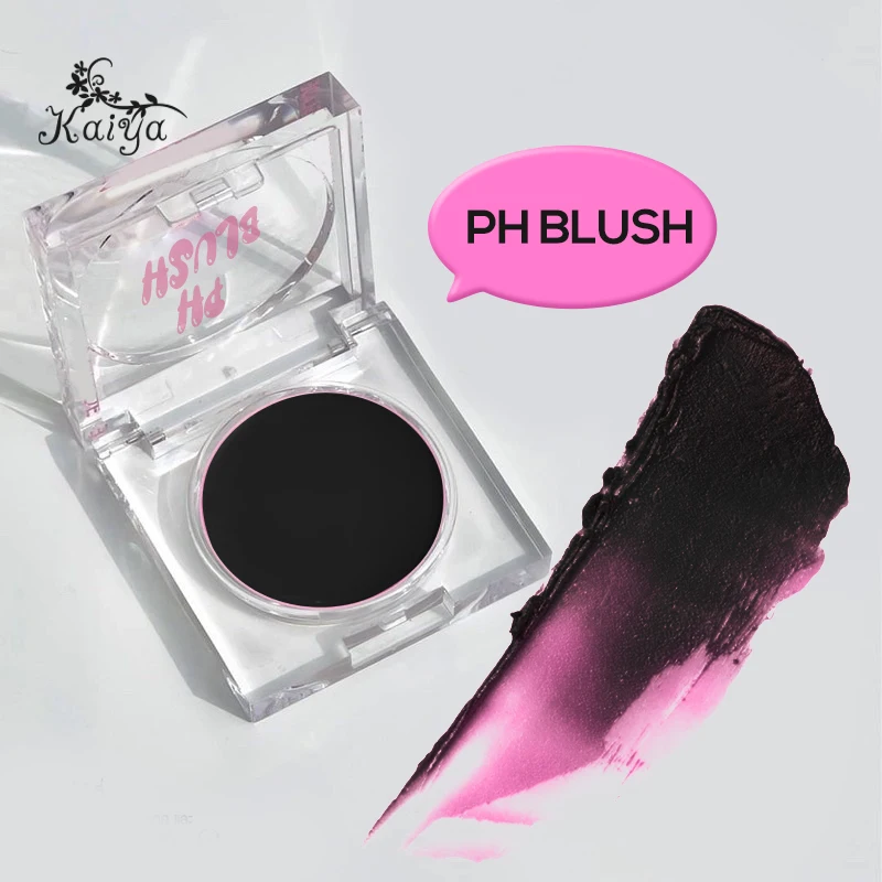 Private Label Halloween Face Makeup Blushing High Pigment Single Color Pink Cheek Blusher Cream Matte PH Color Changing Blush