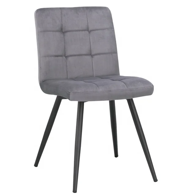 restaurant furniture free samples modern simple colorful creative fabric / velvet dining chair with metal legs