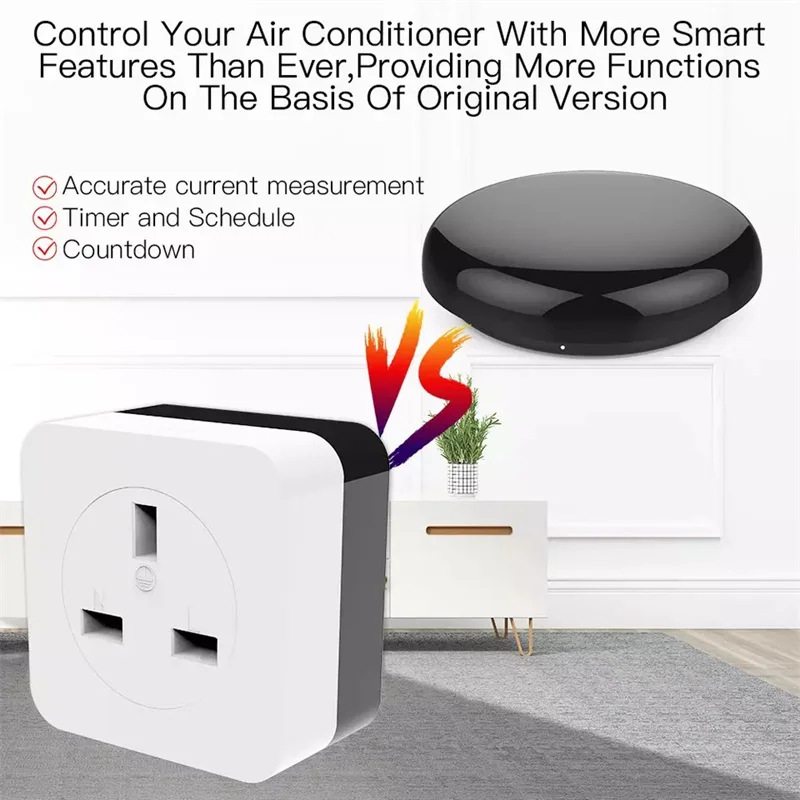 Alexa EU US UK WiFi Wall Smart Electrical AC Power Plugs Socket and Plug Outlet Energy Monitoring Tuya Air Conditioner Companion