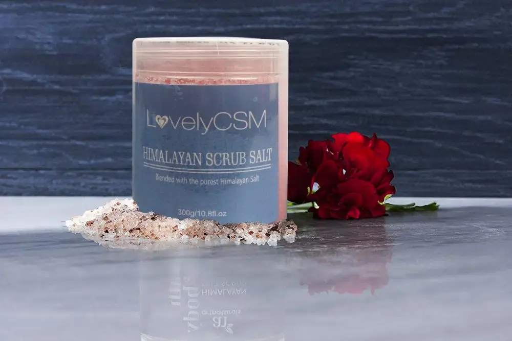 Wholesale activated exfoliating himalayan salt scrub whitening body scrub sets organic pink litchi himalayan salt body scrub