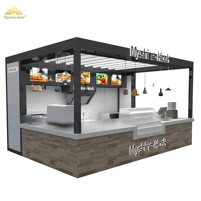 Best Selling Retail Snack Food Shop Pizza Kiosk Counter Design fast food kiosk