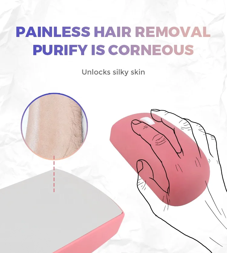 Newest Design Mouse Shape Painless Physical Hair Removal Tools Nano Magic Eraser Purple Crystal Hair Remover For Hands And Leg