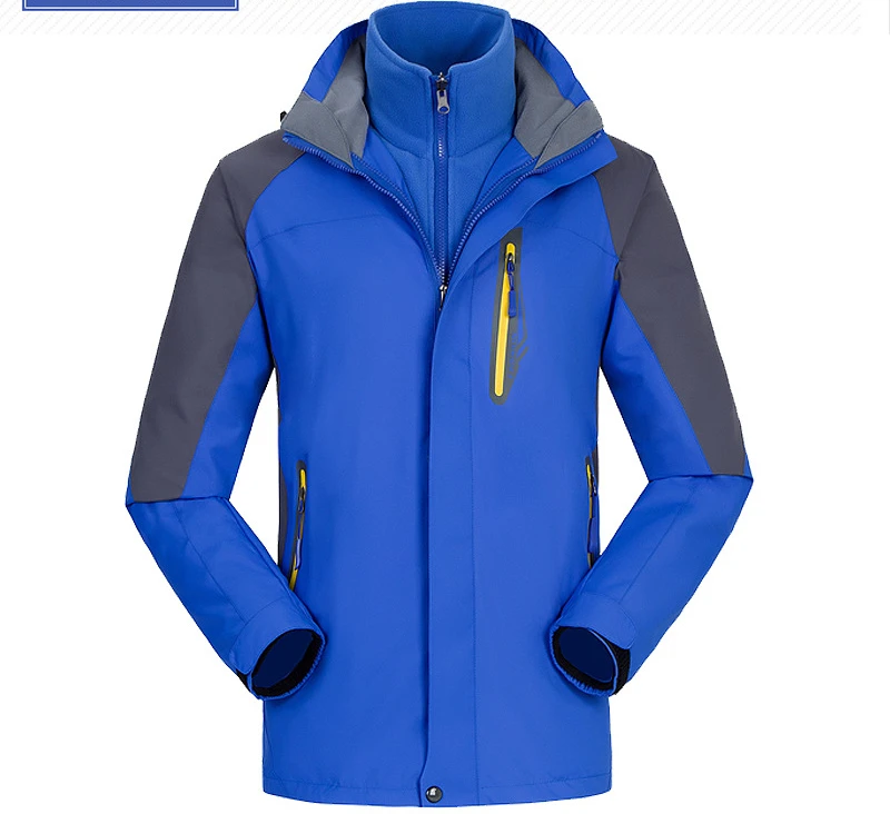 Customized High Quality 3 In 1 Waterproof Windbreaker Breathable Skiing Jacket Mens Snow Sport Jacket