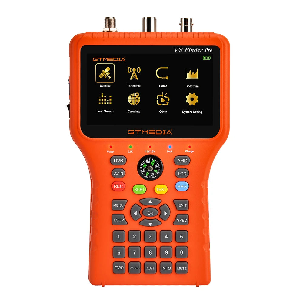 GTMEDIA V8 Finder Pro DVB-S2X/S2/S/T2/T/C комбинированный измеритель MPEG-2/4 H.264/H.265 (10 бит) отвечающих требованиям портативный спутниковый