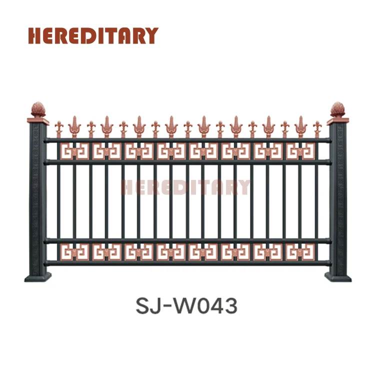 exterior paint bronze color aluminum alloy garden fence panels with spear tops