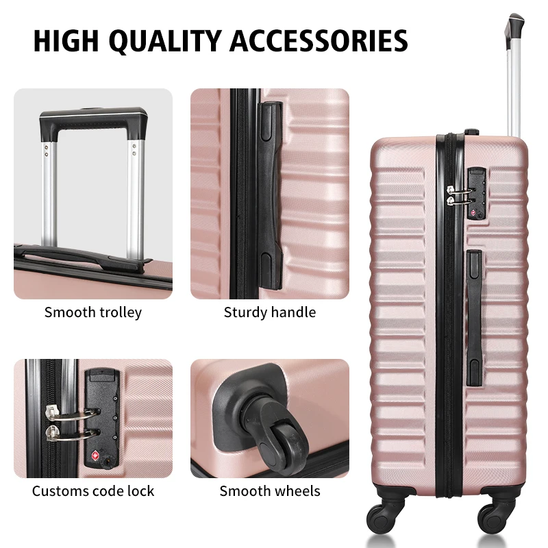 OMASKA 2023 New Designer ABS Travelling Bags Trolley Travel Bag Suitcase 3 Luggage Sets 4 Wheel Luggage PC Suitcase