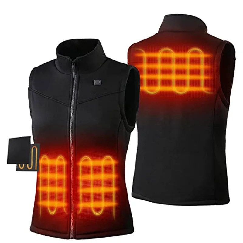Winter heated waistcoat battery heated vest for men with 3 heated zones